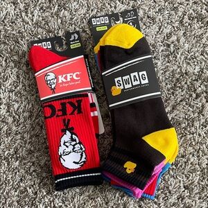 KFC and SWAG Men's Casual Socks - Red, Black, Yellow